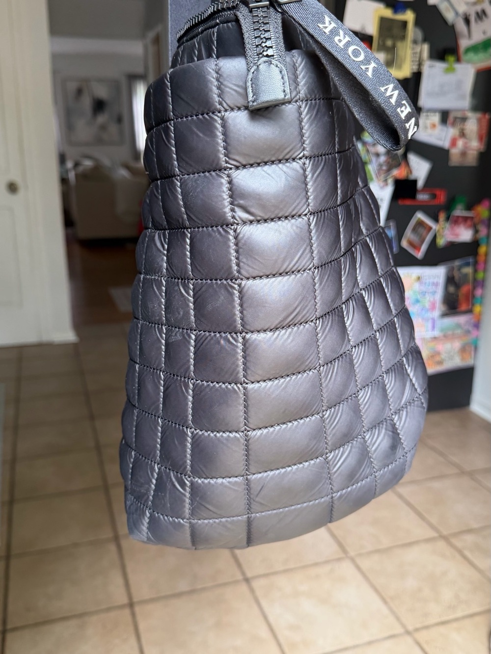 Kate Spade Kip Puffy Tote — Gunmetal Quilted Puffer Bag - Picture 3 of 4